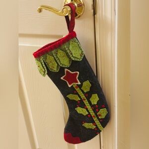 Homemade ❤️💚 Charming Holiday Stocking with Red and Green Details - 3 available!